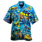 Blue Turtle Flow Turtles Fish Ocean Hawaiian Shirt For Resort Getaways And Comfortable Summer Activities