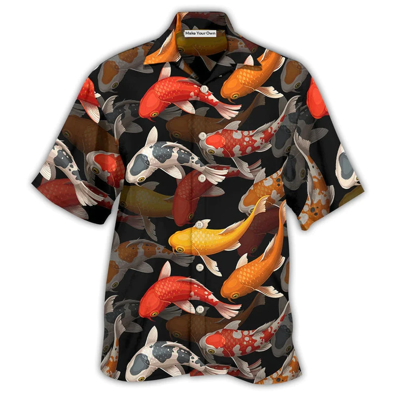 Fish Koi Hawaiian Shirt Artwork View For Weekend Travel And Beach Style