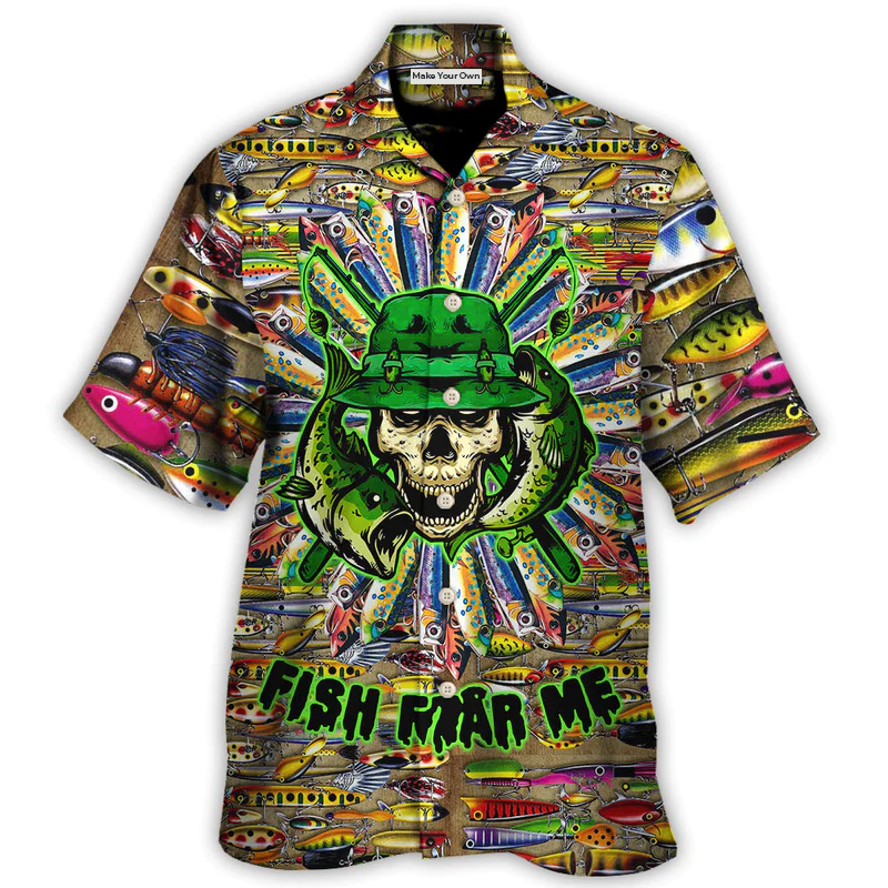Skull Fishing Man Hawaiian Shirt For Poolside Relaxation And Sunny Getaways