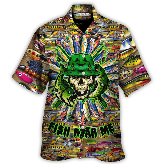 Skull Fishing Man Hawaiian Shirt For Poolside Relaxation And Sunny Getaways