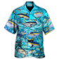 Blue Fish Fishing Tuna Sea Hawaiian Shirt Design View For Casual Summer Styling