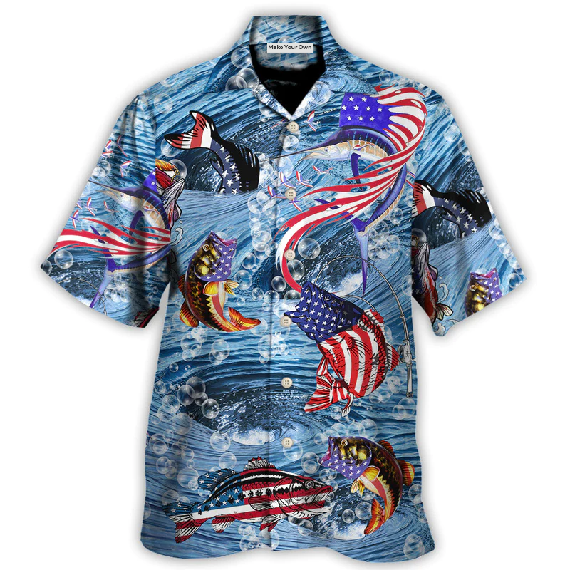 Fishing American Hawaiian Shirt For Vacation Days And Relaxed Coastal Outings