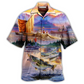 Fishing Sunset Hawaiian Shirt Design Detail For Sunny Adventures And Casual Wear
