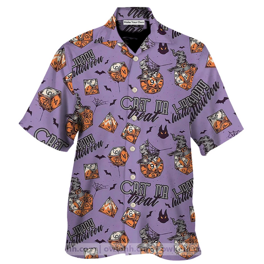 Halloween Fantasy Role Dice Hawaiian Shirt For Resort Trips, Coastal Parties, And Warm Weather Style