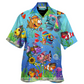 Blue Fish Ocean Deep Sea Joy Hawaiian Shirt For Warm Weather Events And Casual Wear