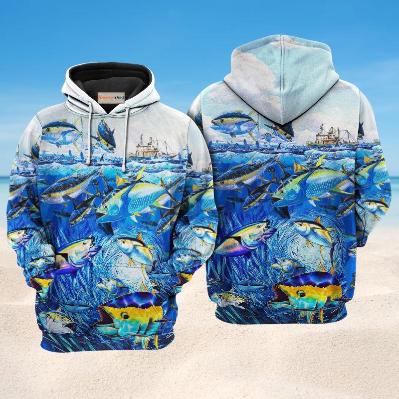 Fishing Love Ocean Hoodie For Fishermen Camping Adventures And Comfortable Streetwear