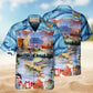 Festive Fishing Christmas Hawaiian Shirt For Island Vacations, Resort Wear, And Relaxed Seasonal Style