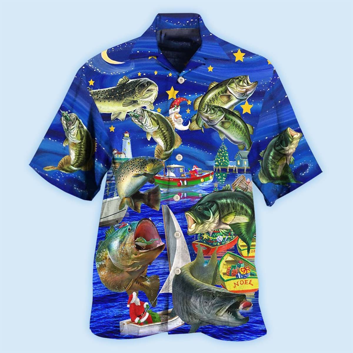 Fishing Worry Less Beautiful Night Hawaiian Shirt Pattern View For Relaxed Warm Weather Outfits