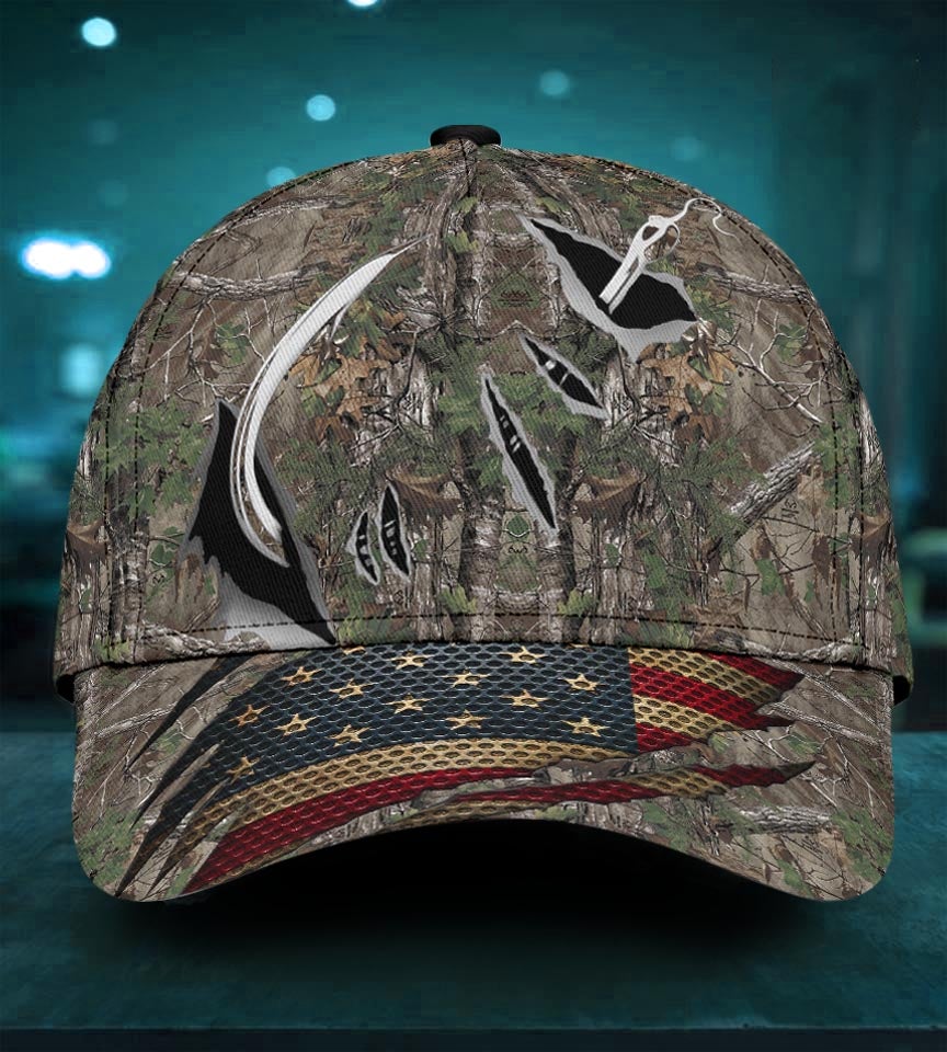Fishing Pattern Ocean Outdoor Classic Cap For Festivals Holidays And Comfortable Everyday Wear