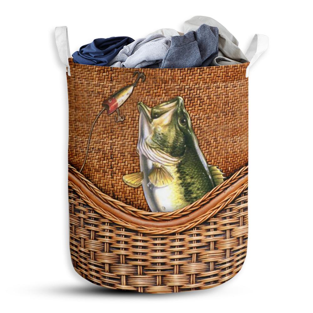 Fishing Rattan Texture Laundry Basket For Bathroom Bedroom Storage