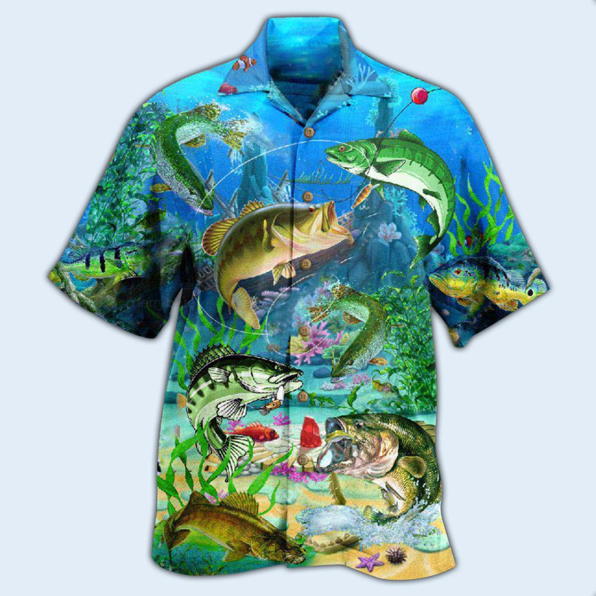 Blue Fishing Real Men Ocean Hawaiian Shirt For Coastal Adventures And Warm Weather Wear