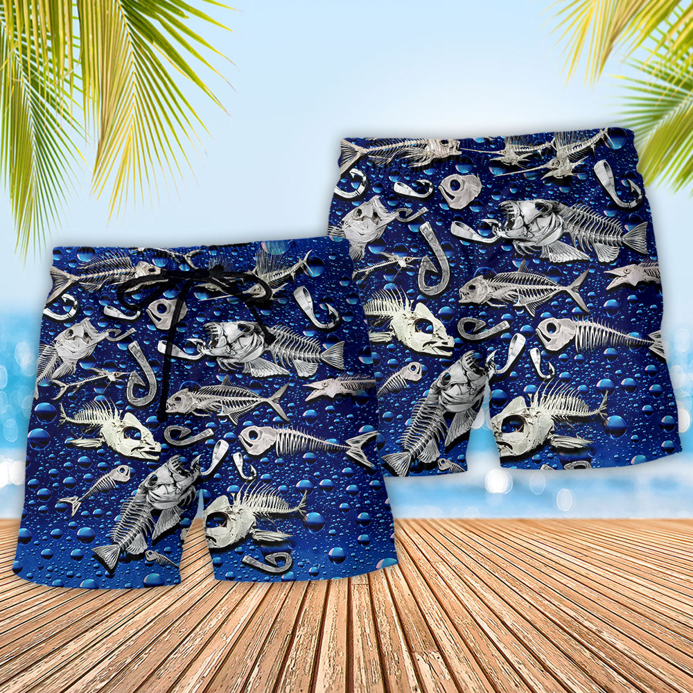 Fishing Bones Beach Shorts Pattern Detail For Island Trips And Bright Summer Outfits