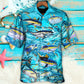 Blue Fish Fishing Tuna Sea Hawaiian Shirt For Beach Parties And Weekend Getaways