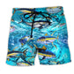 Tuna Fishing In Sea Beach Shorts Print Detail For Relaxed Warm Weather Outfits
