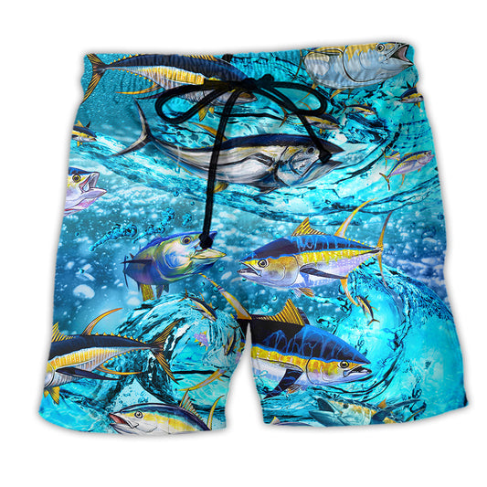 Tuna Fishing In Sea Beach Shorts Print Detail For Relaxed Warm Weather Outfits