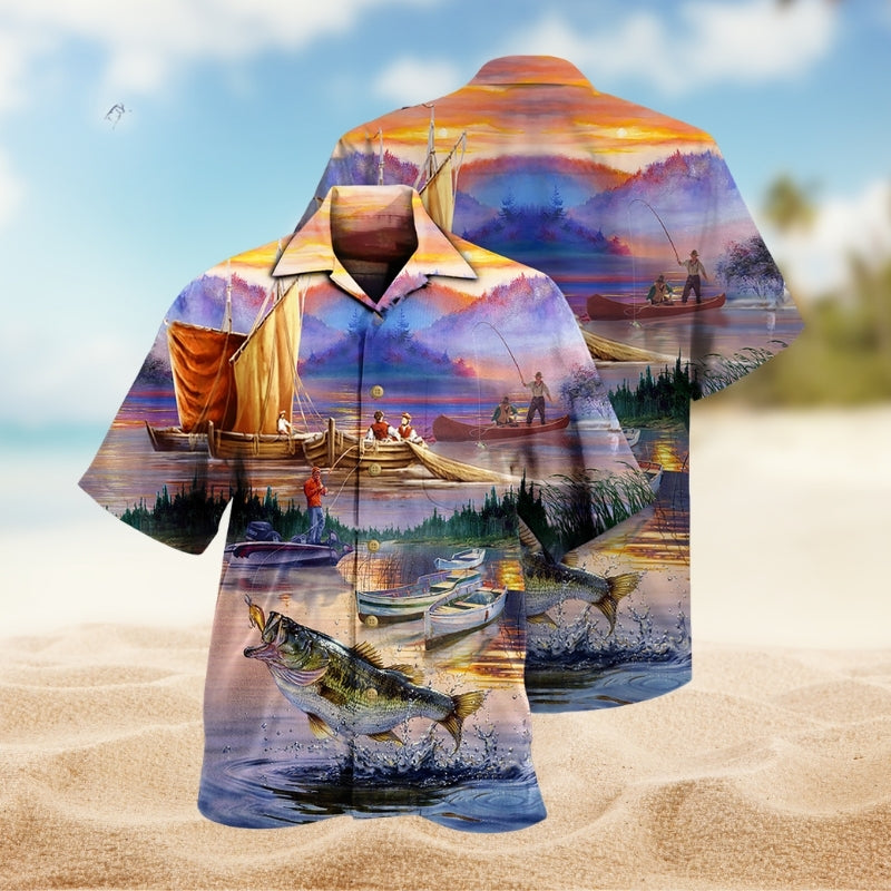 Fishing Outdoor Passion Hawaiian Shirt For Island Vacations, Resort Wear, And Relaxed Seasonal Style