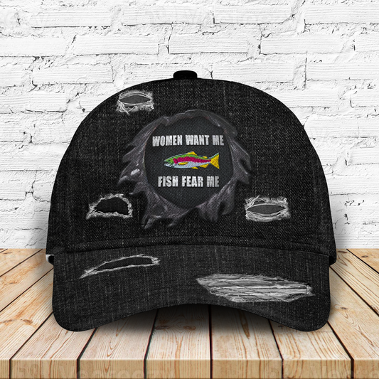 Fishing Women Want Me Fish Fear Classic Cap For Casual Events Beach Trips And Thoughtful Gifting