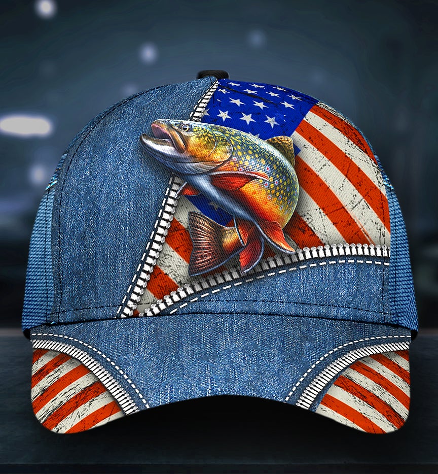 Fishing Zipper American Flag Classic Cap For Festivals Vacations Outdoor Fun And Daily Comfort