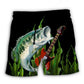 Fishing And Guitar Lover Beach Shorts For Resort Travel And Thoughtful Summer Gifting