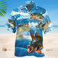 Fishing Blue Wave Hawaiian Shirt For Summer Vacation, Beach Travel, And Casual Wear
