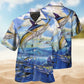 Fishing Ocean Blue Sky Hawaiian Shirt For Active Holidays, Resort Trips, And Warm Weather Gatherings