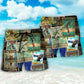 Fishing Retro Power Beach Shorts Artwork Detail For Tropical Travel And Everyday Wear