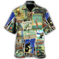 Retro Creative Fishing Angler Hawaiian Shirt For Island Vacations, Resort Wear, And Relaxed Seasonal Style