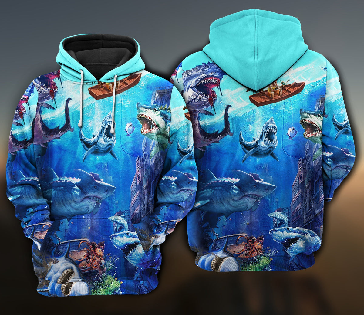Fishing Shark Boat Hoodie For Coastal Fishing Trips Casual Outfits And Weekend Travel