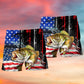 Fishing Amazing US Flag Beach Shorts Artwork Detail For Comfortable Everyday Summer Wear