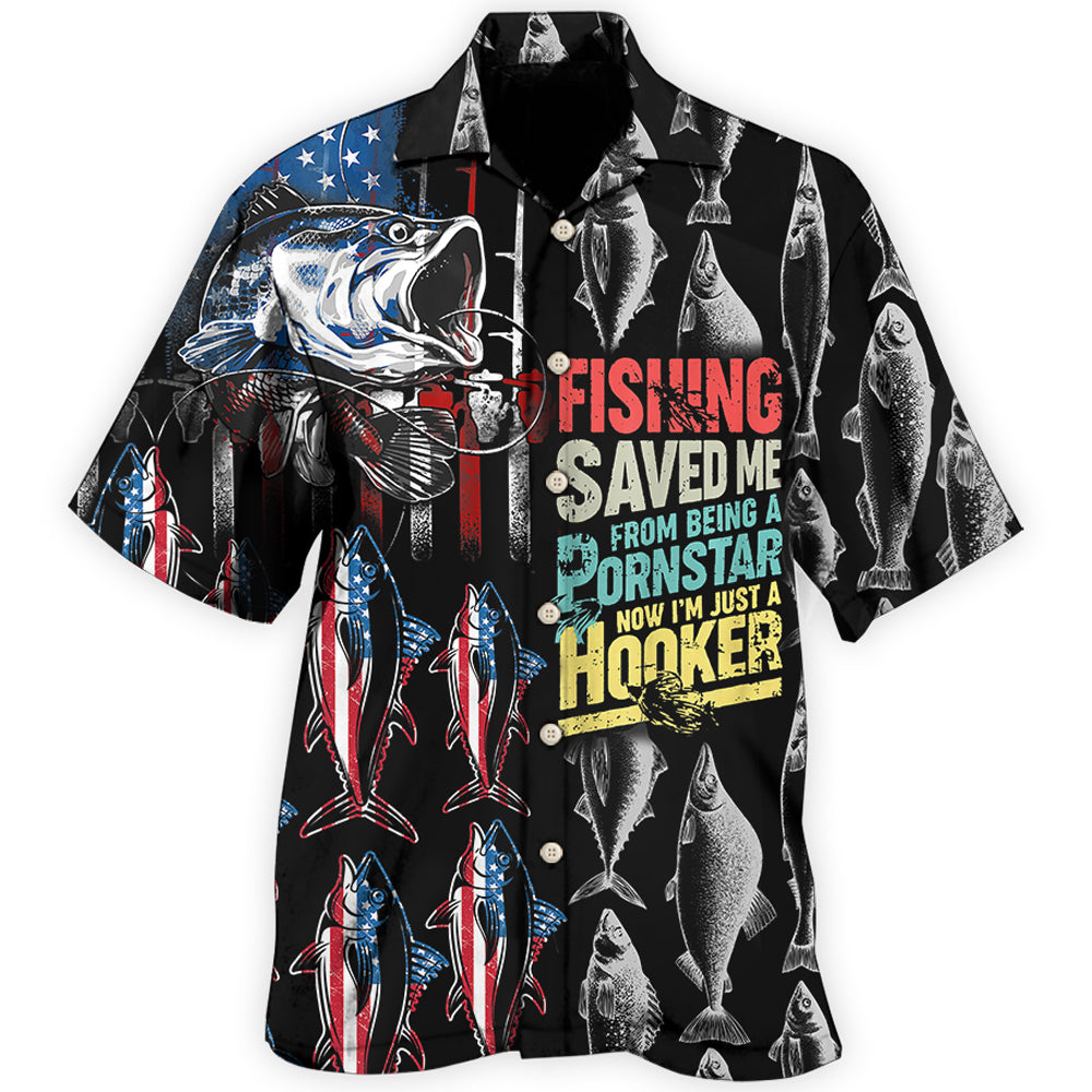 Fishing Saved Humor Angler Hawaiian Shirt For Tropical Holidays, Outdoor Gatherings, And Everyday Comfort