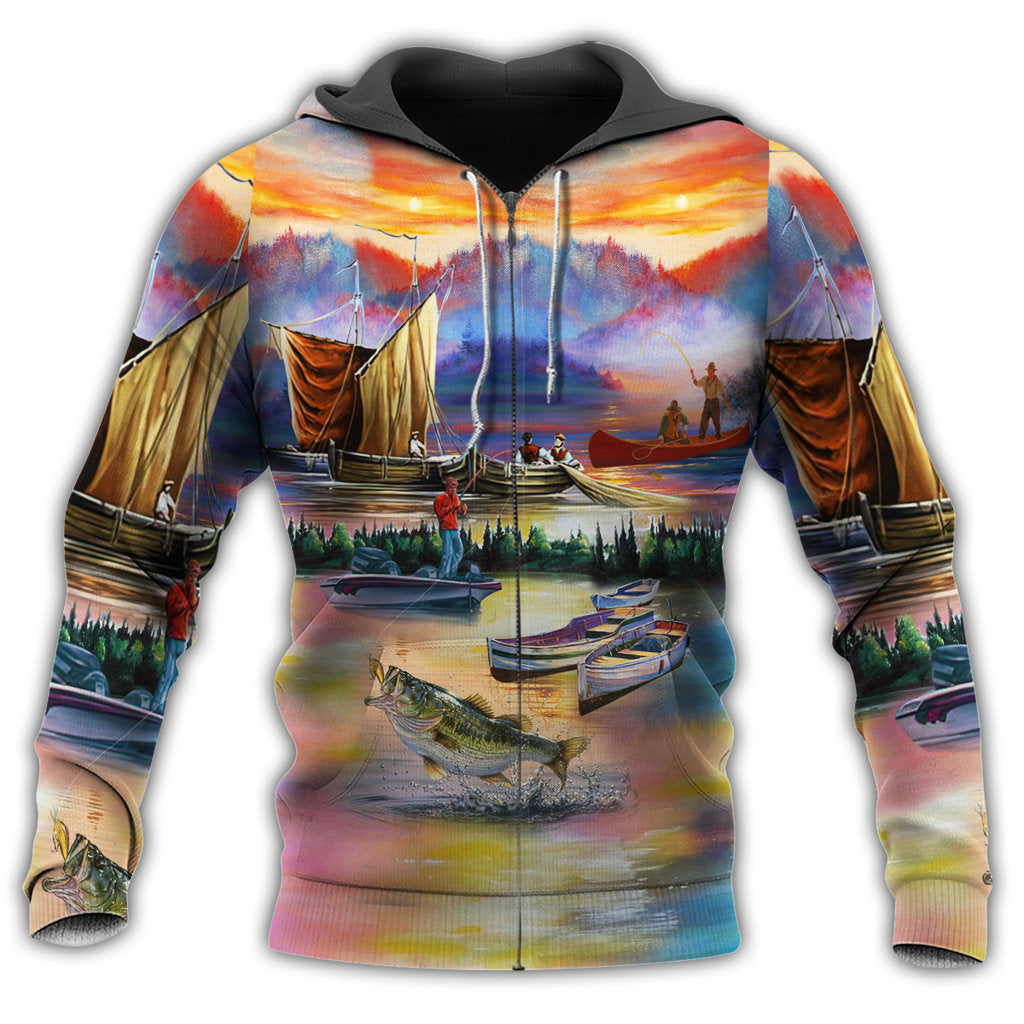 Fishing Sunset Peaceful Hoodie For Fishing Trips Weekend Outings And Relaxed Casual Wear
