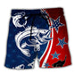 Fishing USA Independence Day Star Beach Shorts Artwork Detail For Tropical Travel And Everyday Wear