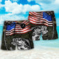 Fishing USA Flag Retro Beach Shorts Design Detail For Casual Warm Weather Outfits