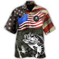 American Retro Fishing Flag Flying Hawaiian Shirt For Summer Vacation, Beach Travel, And Casual Wear