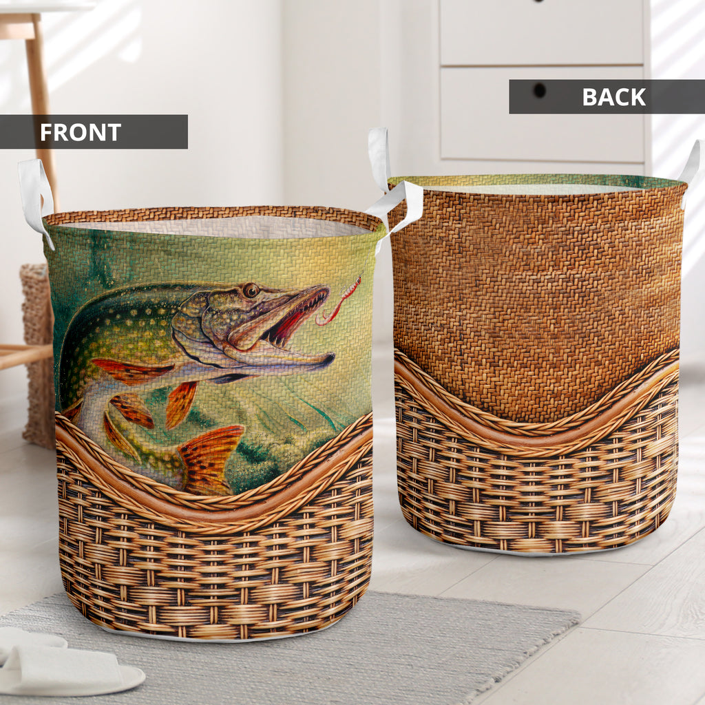Fishing Rattan Texture Lover Laundry Basket For Room Home Organizer