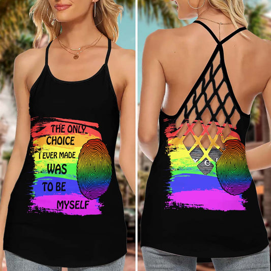 LGBT Rainbow Unity My Life Hollow Tank Top For Support Events And Casual Styling