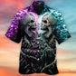 Skull Flame Hawaiian Shirt Artwork Detail For Resort Trips And Outdoor Activities