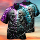 Skull Flame Hawaiian Shirt Design View For Casual Summer Styling