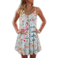 Flamingo Loves Toes Tropical V-Neck Sleeveless Cami Dress For Tropical Parties And Casual Everyday Style