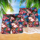 Colorful Flamingo Tropical Summer Beach Shorts Pattern Detail For Coastal Leisure And Vacation Ready Style