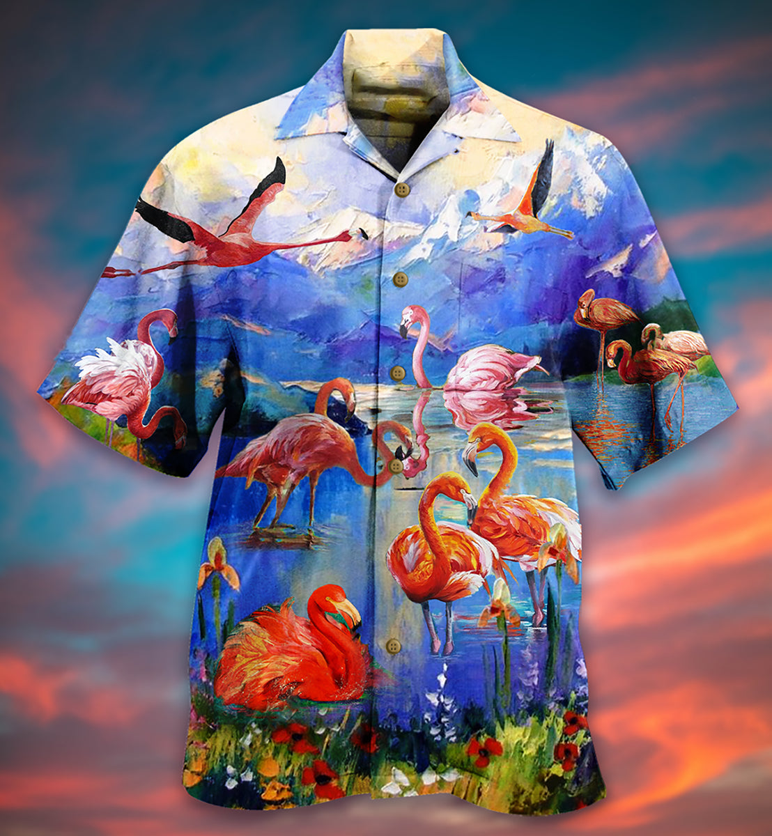 Flamingo Island Hawaiian Shirt For Beach Parties And Weekend Getaways