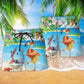 Flamingo Summer Beach Shorts Pattern Detail For Poolside Fun And Relaxed Holiday Style