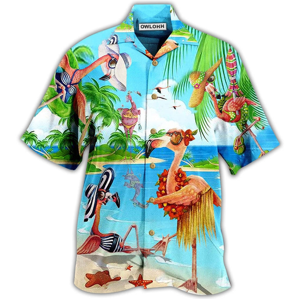 Flamingo Beach Amazing Hawaiian Shirt For Summer Events And Casual Outdoor Wear