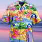 Flamingo Beach Hawaiian Shirt Pattern Detail For Vacation Travel And Daily Wear