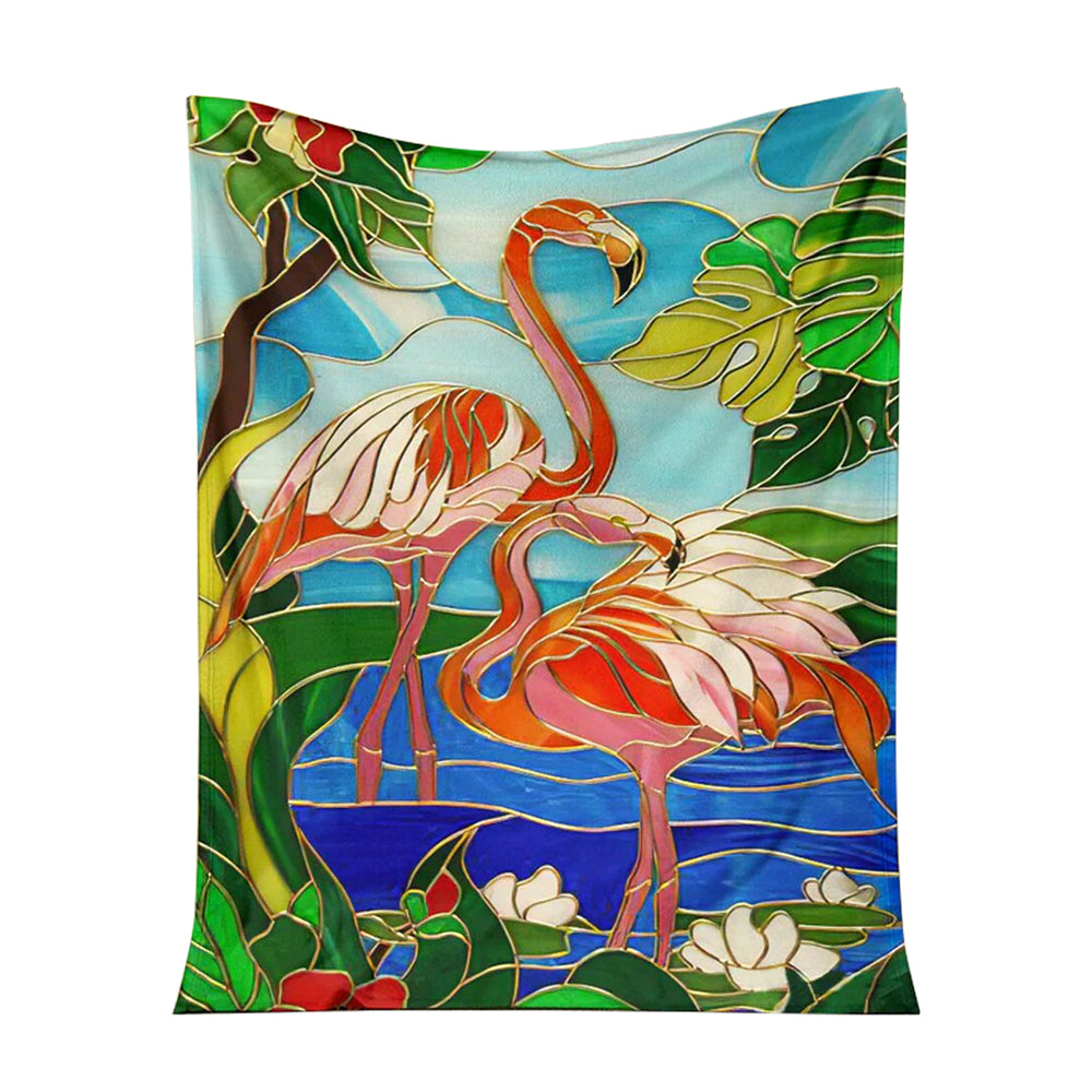 Flamingo Love Beautiful Life Flannel Blanket For Cozy Bedroom Sofa Decor