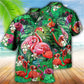 Pink Flamingo Hawaiian Shirt Design Detail For Beach Days And Holiday Travel