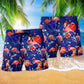 Flamingo Love Life Pink Hawaiian Print Beach Shorts For Ocean Lover Vacation Wear