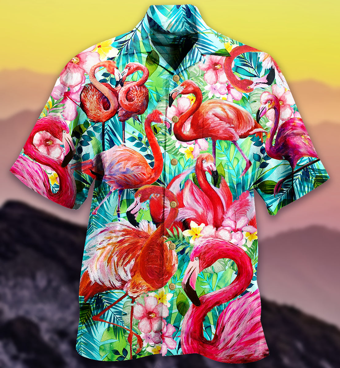 Pink Flamingo Hawaiian Shirt Artwork View For Coastal Escapes And Resort Style
