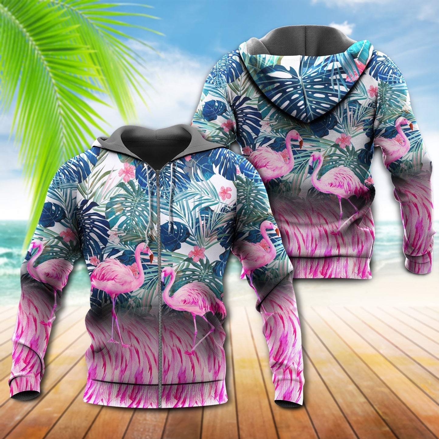 Tropical Flamingo Lover Hoodie For Casual Street Style Travel And Daily Comfort