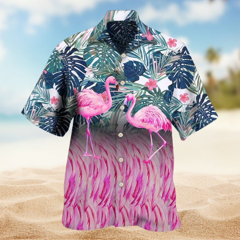 Tropical Flamingo Hawaiian Shirt For Tropical Holiday And Easygoing Fashion